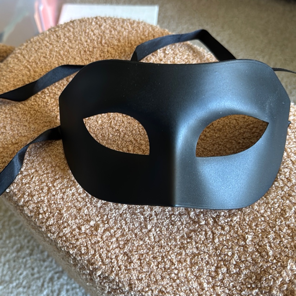 Black Eye Mask with Ribbon Ties